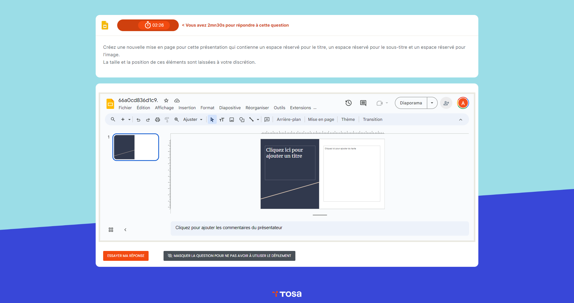 Google Slides exam preview