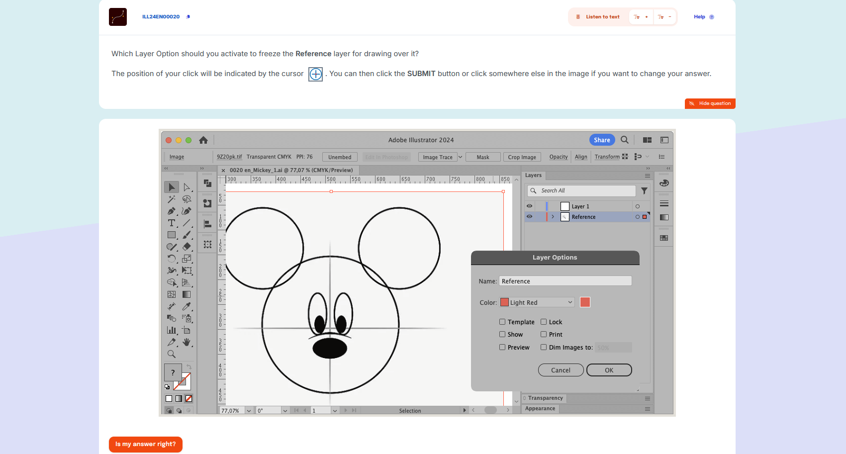Adobe Illustrator exam preview