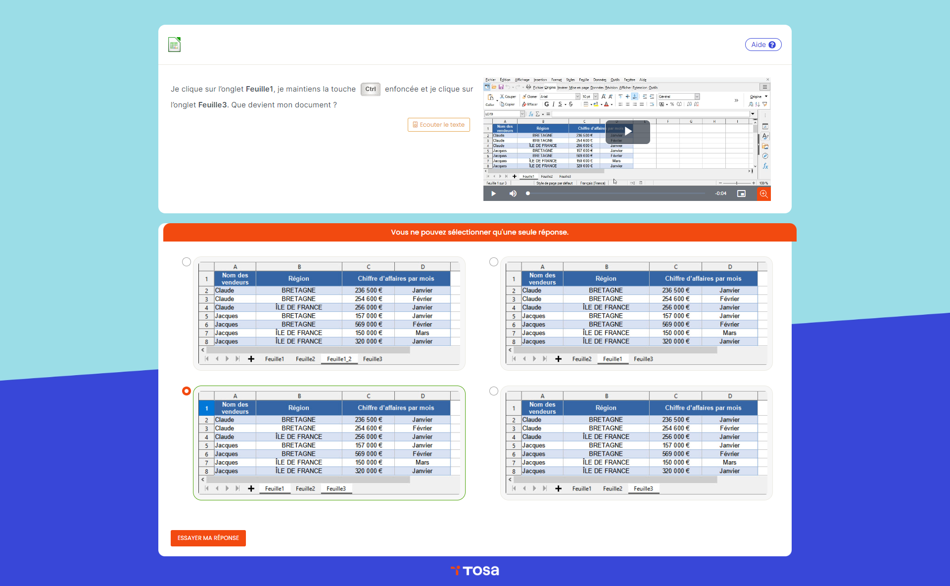 LibreOffice Calc exam preview