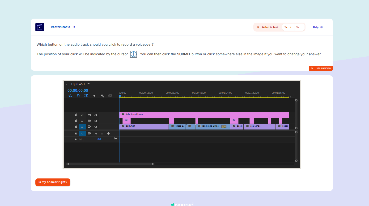 Adobe Premiere exam preview
