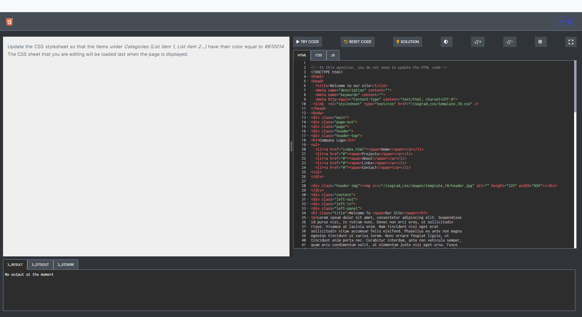 Web Developer exam preview